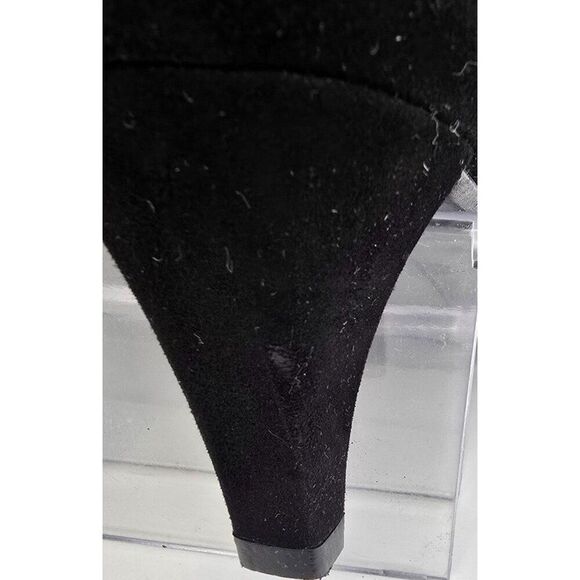 Stuart Weitzman Black Suede & Fabric Heels With Square Toe & 3-Inch Heel - Picture 5 of 13